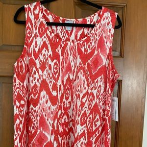 Chicos Ikat Flare Linen Tank